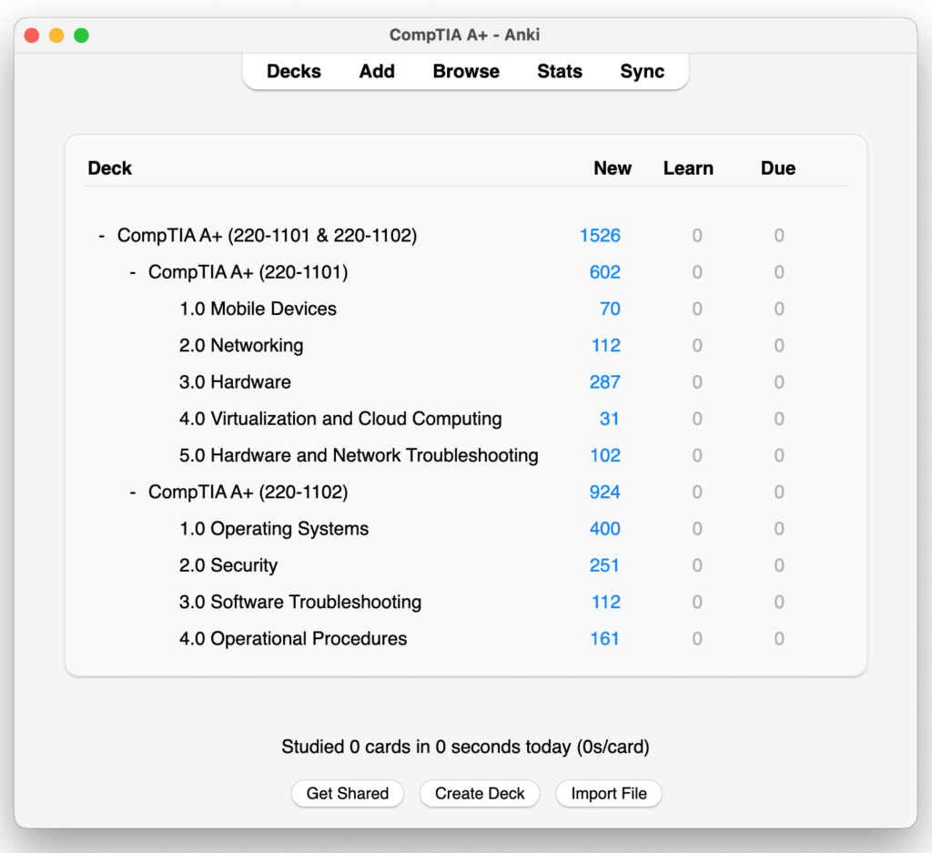 Free CompTIA A+ Anki Deck images