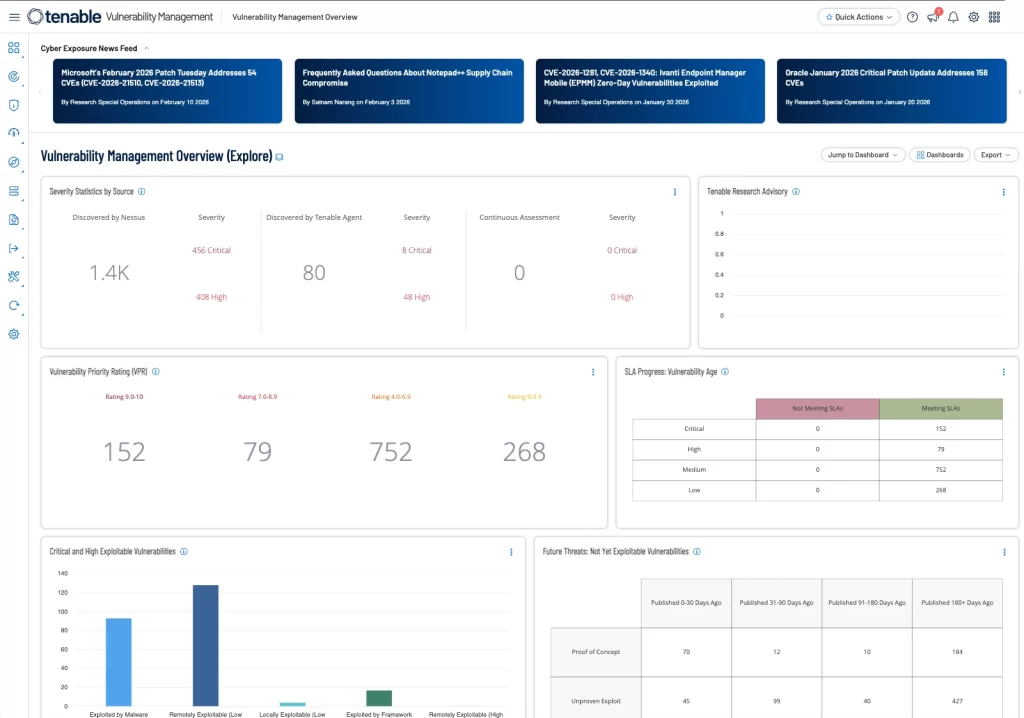 Tenable dashboard image